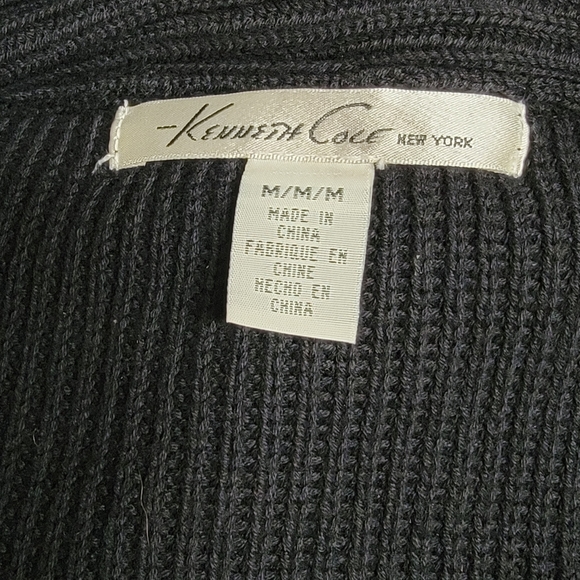 Kenneth Cole New York Black Men's Full Zip Knit Sweater Jacket M Medium - Picture 11 of 16